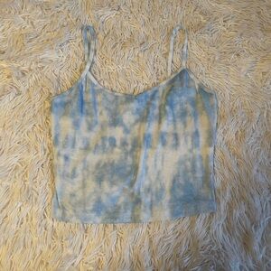 SHEIN Blue and White Tie-Dye Camisole
